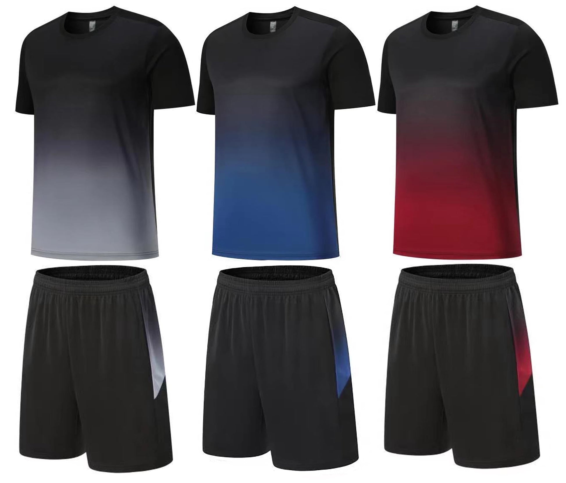 3Pack Men'S Workout Set Gym Clothes Active Shorts Shirt Set for Running Basketball Football and Daily Life,Size S-3XL