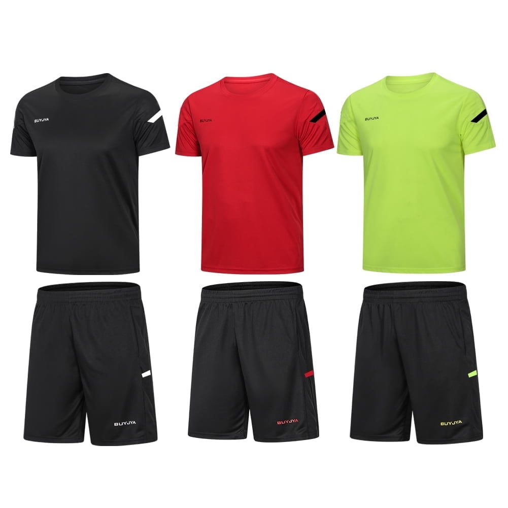 3Pack Men'S Workout Set Gym Clothes Active Shorts Shirt Set for Running Basketball Football and Daily Life,Size S-3XL