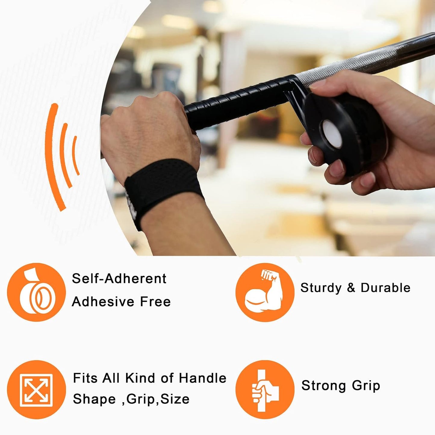 Pole Grip, Grip Tape for Pull up Bar Silicone, 1'' X 10FT, Black
