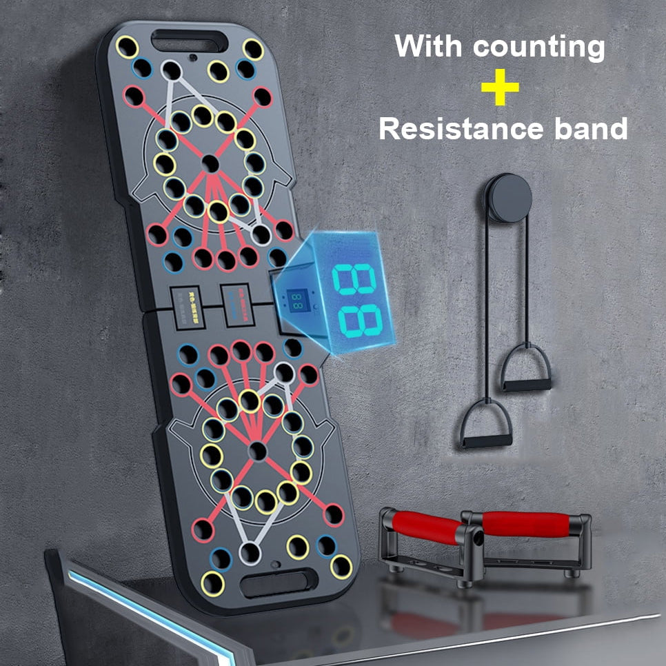 Push up Board with Smart Count,Multi-Function 60 in 1 Push up Bar (Foldable & Portable),Push up Handles for Floor,Professional Home Workout Equipment,Gym Equipment Strength Training Equipment for Men